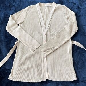 Charlotte Russe Beige Ribbed Cardigan